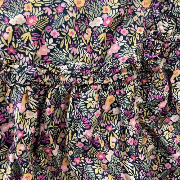 French floral toddler blouse shirt in pinks and greens - Picture 4 of 5